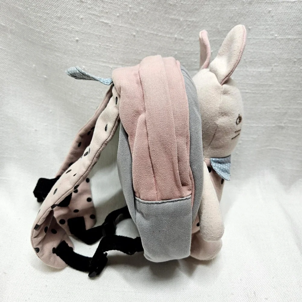 moimoln Bunny‎ Backpack Harness Toddler Pink Gray Plush Safety Leash LNX2WA3H08